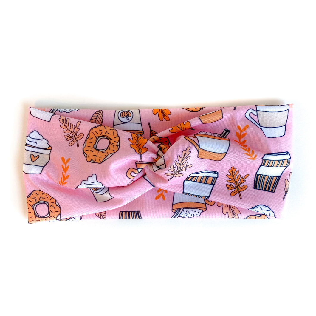 Pink Coffee & Donuts Headband